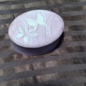 Pink incolay trinket box